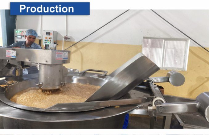 Namkeen being freshly prepared in our production unit